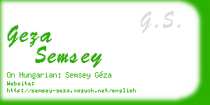 geza semsey business card