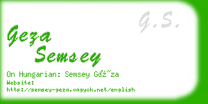 geza semsey business card